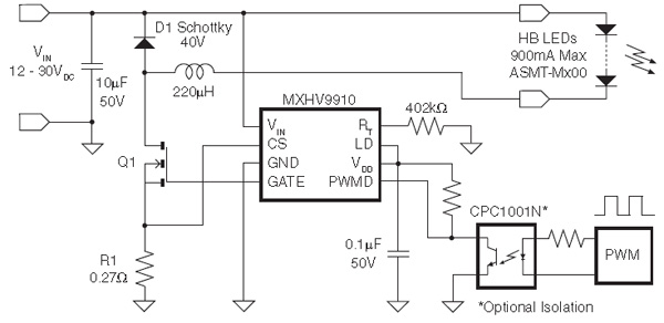Buck driver for PWM dimming application circuit Buck driver for PWM dimming application circuit